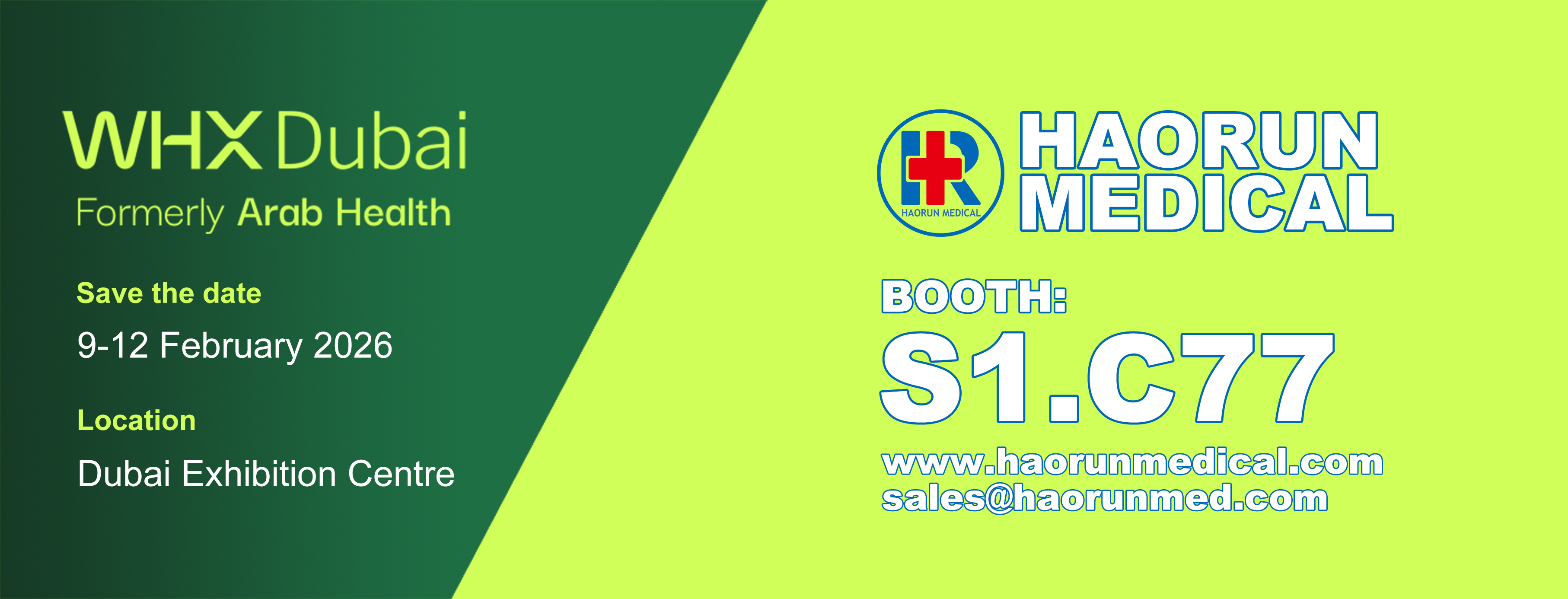 Haorun medical, 2026 DUBAI WHX parodos kvietimas